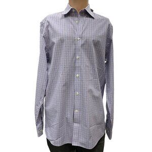 Michael Kors Mens Long Sleeve Purple Check Dress Shirt Size 15 1/2-34/35  SKU 14